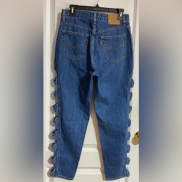 Levi’s Limited Edition Rare Mom Side Bow High Waist Blue Denim Jeans Size 28 - Picture 9 of 16